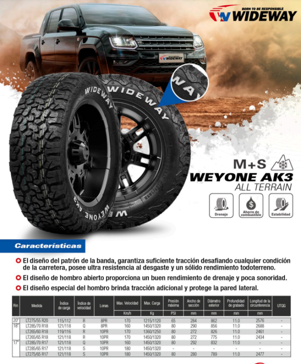 LLANTA LT215/75 R15 6PR100/97R WEYONE AK3 WIDEWAY - Image 2